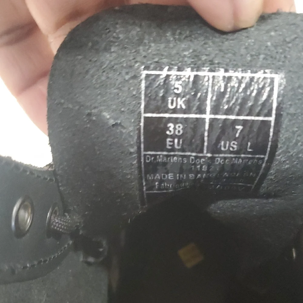 Dr. Martens Black Unisex Leather Boots with Yellow Accents - Picture 11 of 17